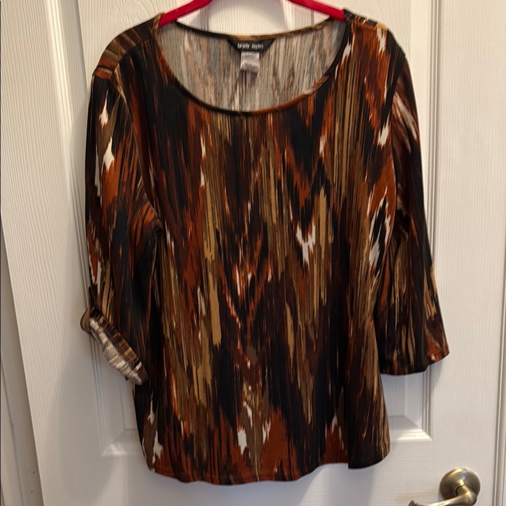 Brown Patterned Women's Top by Brody Myles